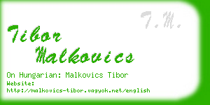tibor malkovics business card